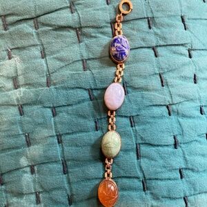 Vintage Costume Jewelry Egyptian Scarab Bracelet